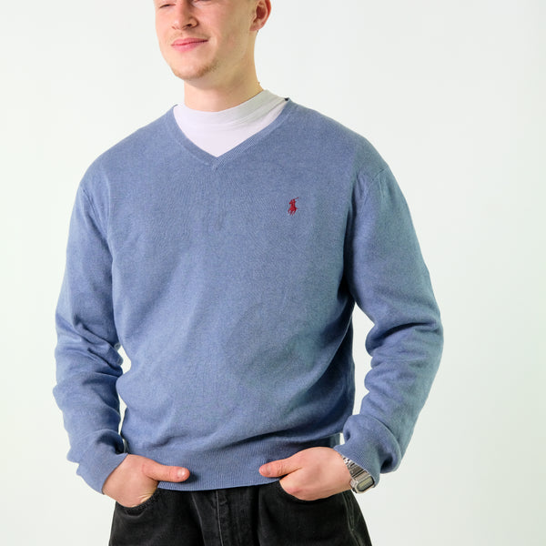 Blue y2ks Polo Ralph Lauren Knit Sweatshirt (L)